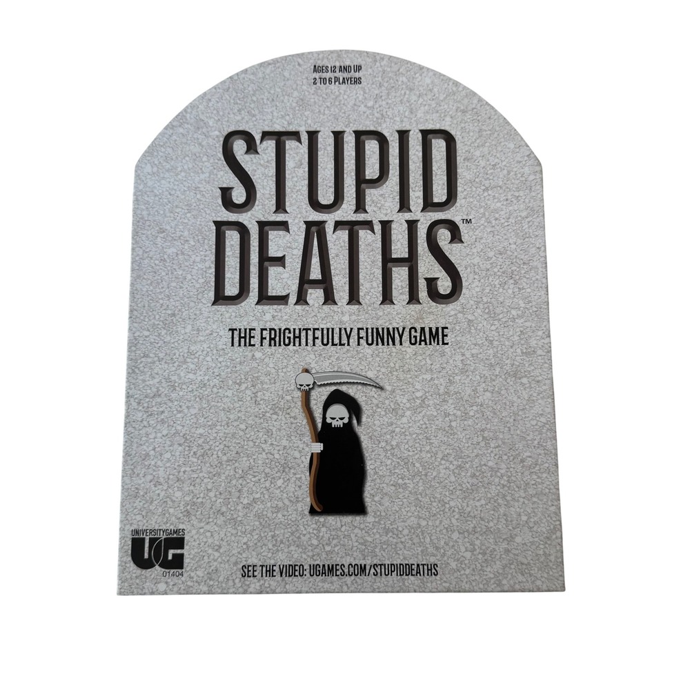 University Games Stupid Deaths Board Game Unisex Grey Tombstone Box Trivia 01404